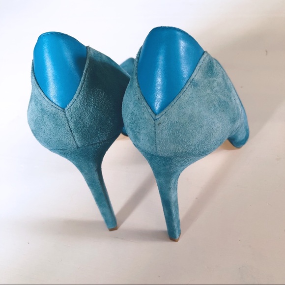 Sam Edelman Teal Blue Pumps Heels Leather 10 DEA - Picture 4 of 7